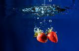 Strawberry Drop in Water