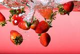 Strawberry Background in Water