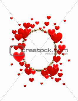 The Frame Of Red Hearts