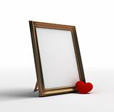 Gold Frame And Red Heart