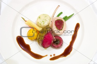 Loin of Lamb covered with Rabbit Mousse