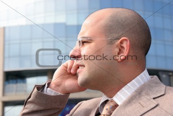 A businessman with mobile phone