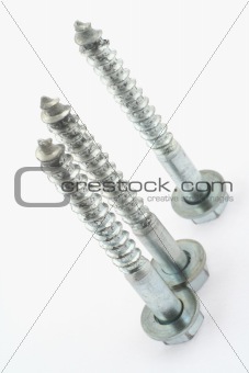 long screws on white