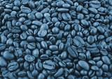 coffee grains in blue