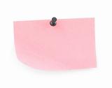 pink paper sheet pinned  