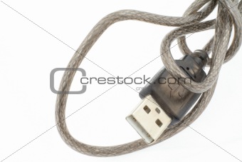 USB wire on white background