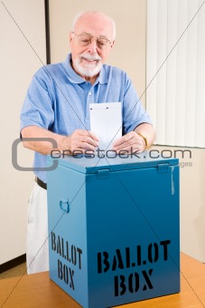 Election - Senior Man Casting Ballot