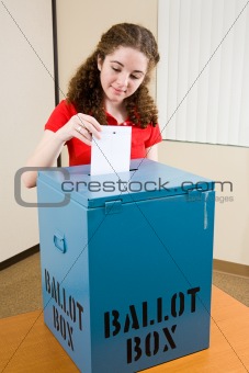 Election - Young Voter Casts Ballot