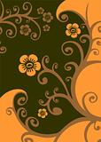brown floral pattern