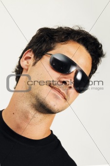 Man with fashion sunglasses
