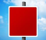 Empty Red Road Sign
