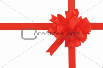 red bow and ribbon on pure white