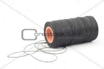black thread on white