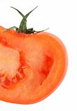 juicy vivid tomato profile on white