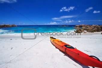 Kayak on Tropical Beach