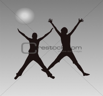 Happy Girls jumping