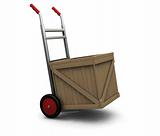 Hand truck with crate