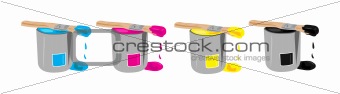 CMYK paint buckets