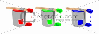 RGB paint buckets