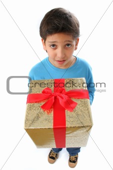 Boy with a christmas gift