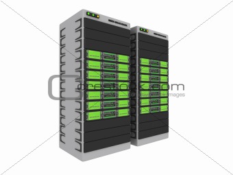 3d servers - green