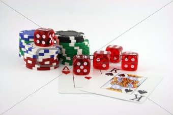 Poker Cards, Chips and Dice