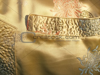 Chinese silk jacket pocket & detail