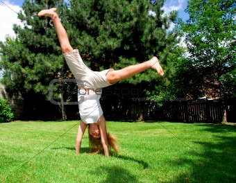 Girl cartwheel