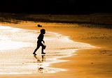 Child playing on the seashore