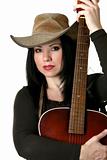 Country woman with acoustic guitar