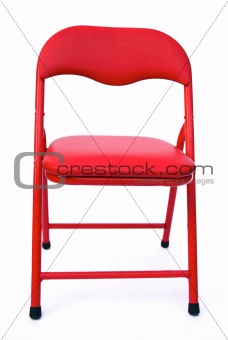 red chair on white isolated background