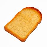 Slice of toasted bread isolated on white background with clipping path