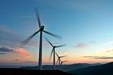 Wind turbine farm turning (movement sensation)