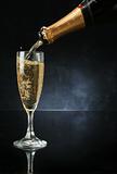 Pouring a champagne flute