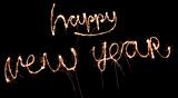 happy new year (written in sparklers)