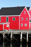 Bright red buildings