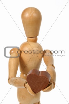 Woody Holding Heart Chocolate