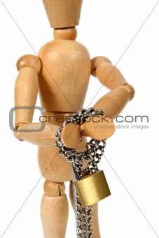 Woody with Lock and Chain - closeup