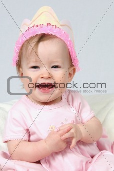 Baby Girl With Birthday Hat