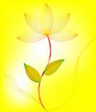 Flower with yellow background