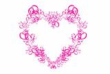Abstract Pink Heart on White Background