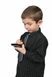 Little Business Man Using PDA