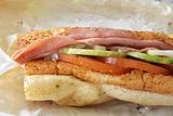Ham Sandwich on Baguette Bread