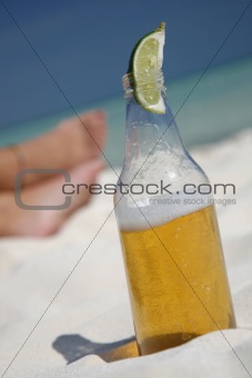 Beer and Feet on the Beach
