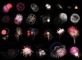 Fireworks Extravaganza on black