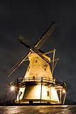 Geneva Windmill at Night Close Up