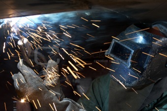 weld with sparks