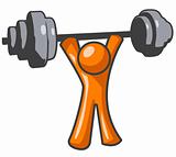 Orange Man Lifting Weights