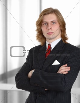businessman on gray background