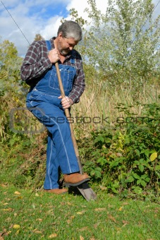 farmer digging